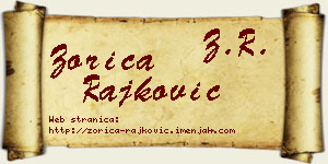 Zorica Rajković vizit kartica